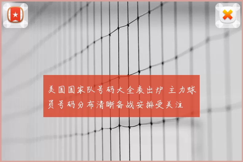 美国国家队号码大全表出炉 主力球员号码分布清晰备战安排受关注